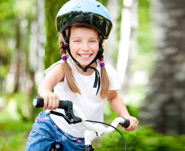 Little Girl Her Bicycle — Stock Photo, Image