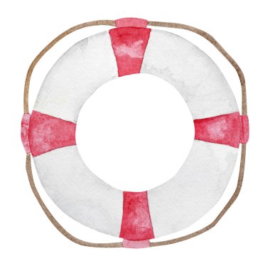 Yaz Clipart Özelliklerinin El Boyalı Suluboyası Yaşam Şamandırası