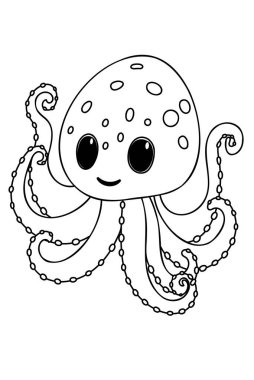 Anaokulu öğrencilerinin sualtı dünyasını keşfetmeleri için tasarlanan Ahtapot Boyama Kitabı