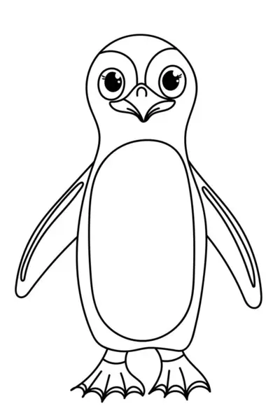 Penguin Coloring Page Kids Creative Book Coloring — Stock Vector