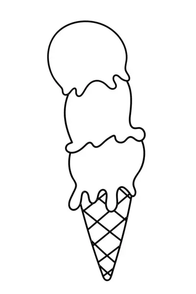 Kleurplaat Voor Kleintjes Ice Cream Kleurboek — Stockvector