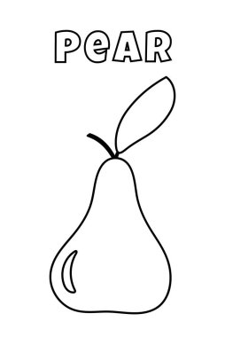 En Küçük Olanlar için Kalın Çizgilerle Boyama, Armut Renklendirme Sayfası