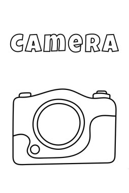 Küçükler için Kalın Çizgilerle Boyama, Kamera Boyama Sayfası