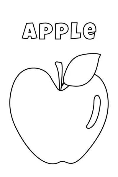 Coloring Thick Lines Little Ones Apple Coloring Page — Stock Vector
