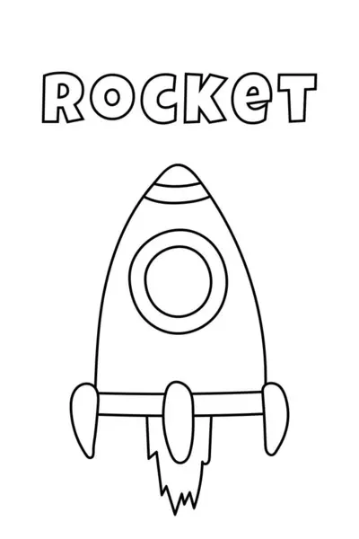 Colorare Con Linee Spesse Più Piccoli Rocket Coloring Page — Vettoriale Stock
