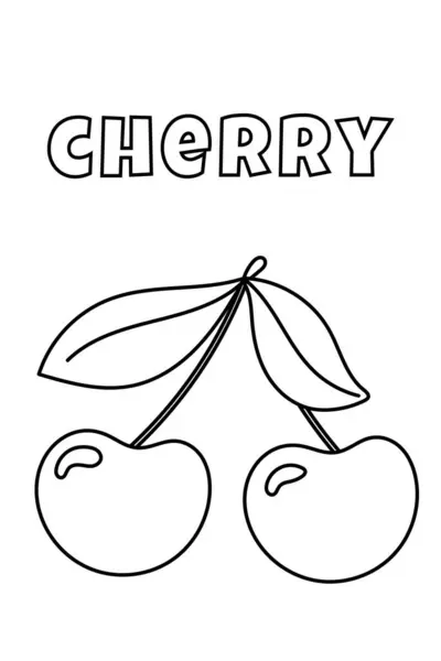 Zbarvení Tlustými Liniemi Pro Nejmenší Cherry Zbarvení Stránky — Stockový vektor