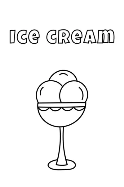 小さい人のための厚いラインとの着色 アイスクリームの着色のページ — ストックベクタ