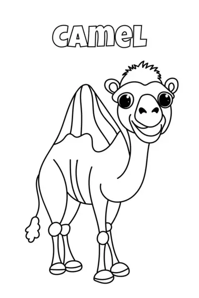 Página Coloração Camelo Para Crianças Livro Criativo Para Colorir — Vetor de Stock