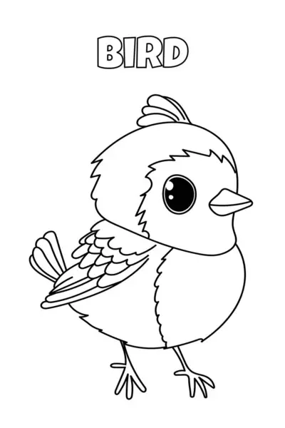 Libro Para Colorear Para Niños Little Bird Page Para Colorear — Vector de stock