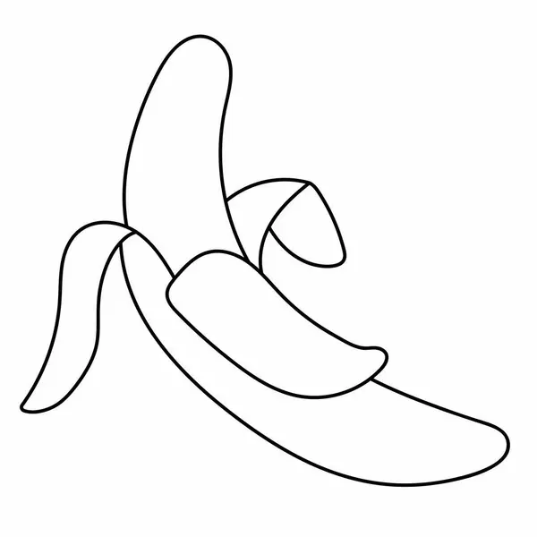 Disegno Colorare Più Piccoli Caratteristiche Una Banana — Vettoriale Stock
