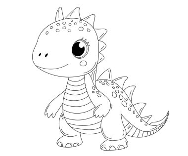 Çocuklar için Boyama Sayfası - Şirin Ejderha Boyama Kitabı Gençler için ilgi çekici bir etkinliktir