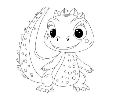 Çocuklar için Boyama Sayfası - Şirin Ejderha Boyama Kitabı Gençler için ilgi çekici bir etkinliktir