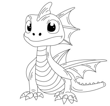 Çocuklar için Boyama Sayfası - Şirin Ejderha Boyama Kitabı Gençler için ilgi çekici bir etkinliktir