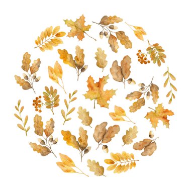 Sonbahar Yaprakları Suluboya Resimleri Canlı Renkleriyle Büyüleniyor