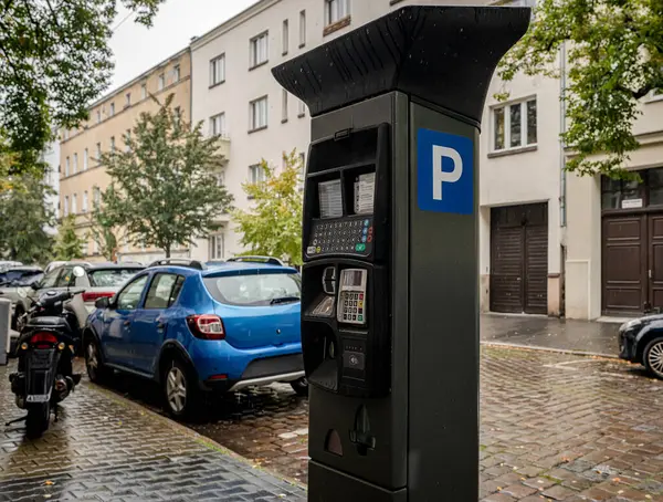 Polonya Poznan Caddesi 'ndeki parkmetreyi kullanmak kolaydır.