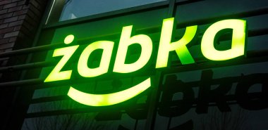 Wroclaw 'da Zabka Logosu, Polonya 28 Ocak 2025