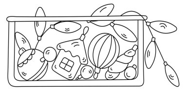 Yeni Yıl Dekorasyonlarıyla Yaratıcılık İçin Noel Boyama Sayfası