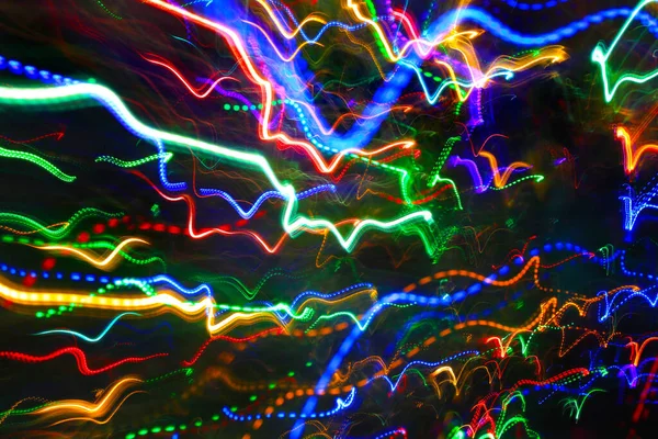 Fundo Abstrato Com Luzes Coloridas Movimento Turvo Brilhante — Fotografia de Stock