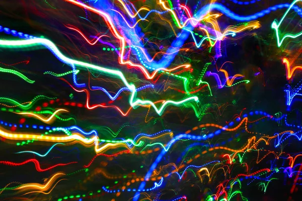 Abstract Background Colorful Bright Blurred Motion Lights Stock Photo