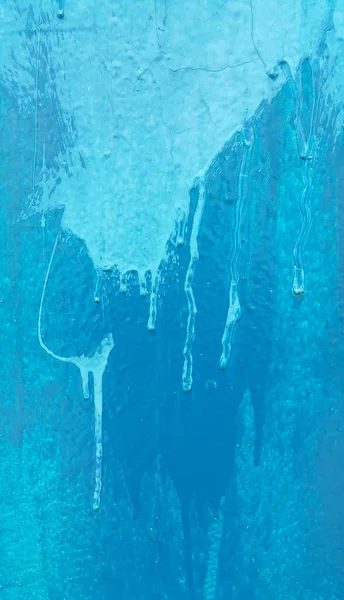 Jasně Modrá Namalovaná Textura Stěny Skvrnami Šmouhami — Stock fotografie