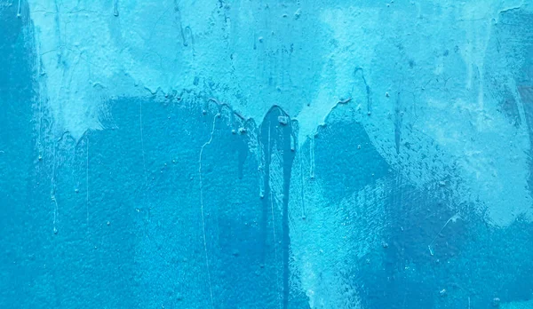 Textura Parede Pintada Azul Brilhante Com Manchas Manchas — Fotografia de Stock