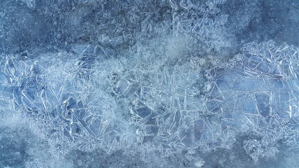 Detailní Záběr Přírodní Textury Ledu Zimní Zázemí — Stock fotografie
