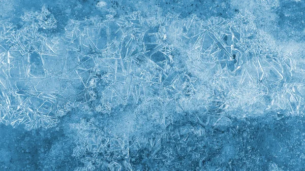 Zbliżenie Naturalnej Tekstury Lodu Tło Zimowe — Zdjęcie stockowe