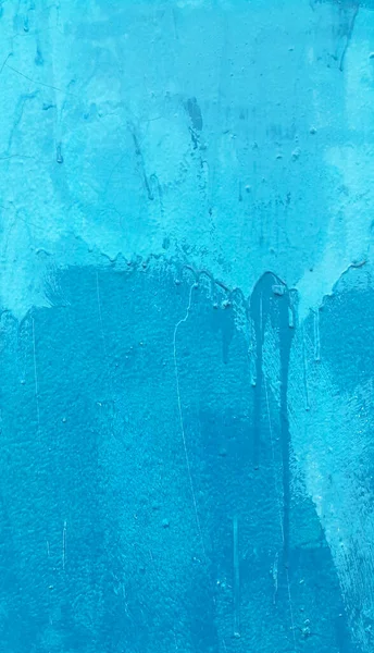 Heldere Blauwe Beschilderde Muurtextuur Met Vlekken Vlekken — Stockfoto