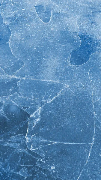 Brittle Ice Surface Frozen River Close Natural Winter Background — ストック写真