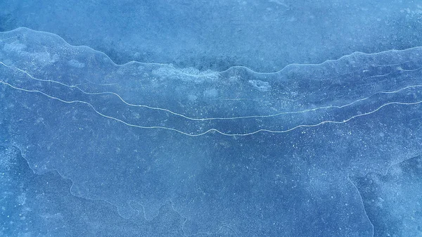 Natural Ice Texture Winter Background Brittle Ice Surface Frozen River — Fotografia de Stock