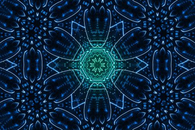 Soyut eşmerkezli siyah ve mavi arkaplan