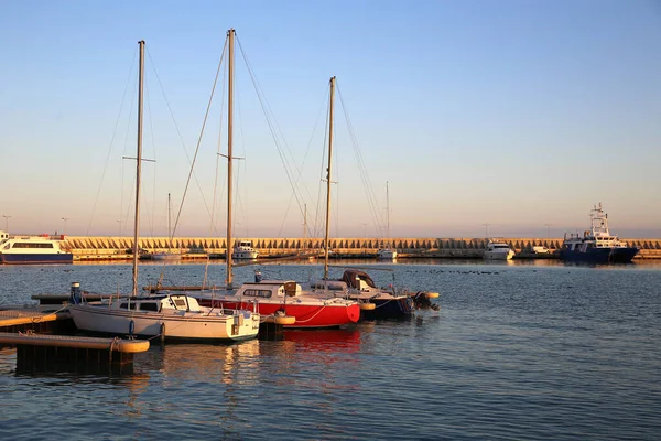 Beautiful Evening View Port Sarafovo Burgas Bulgaria — Stock Photo, Image