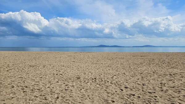 Krásné Pobřeží Černého Moře Opuštěná Písečná Pláž Burgasu Bulharsko — Stock fotografie