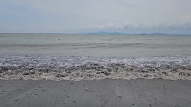 Große Wellen Schwarzen Meer Bei Trübem Wetter Bulgarien — Stockvideo