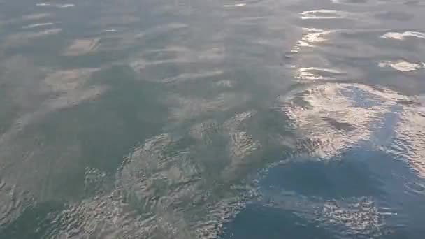 Havsvatten Vågor Med Solljus Reflektion Vacker Naturlig Bakgrund — Stockvideo