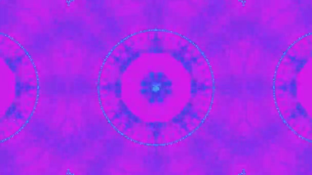 Motifs Kaléidoscopiques Bleu Émeraude Sur Fond Rose Lilas Motif Abstrait — Video