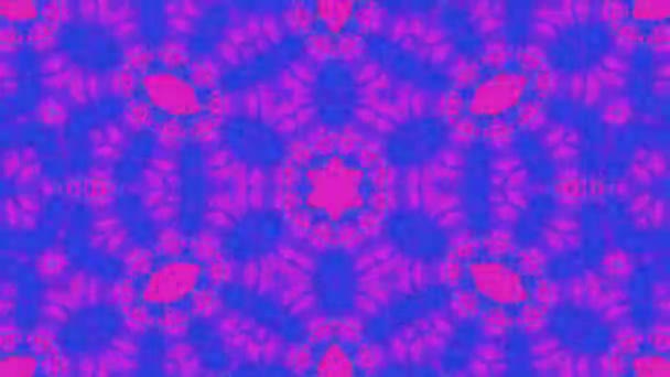 Motifs Kaléidoscopiques Bleu Émeraude Sur Fond Rose Lilas Motif Abstrait — Video