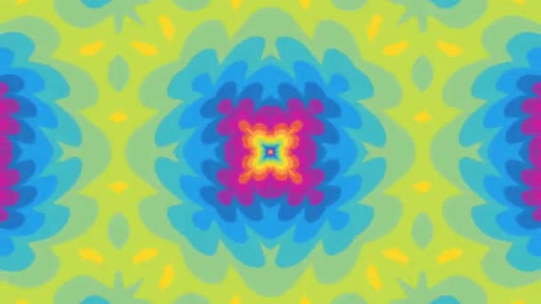 明亮的彩虹背景 跳跃着抽象的五彩缤纷的同心圆图案 — 图库视频影像