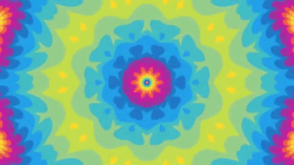 明るい虹彩の背景 抽象的なカラフルな濃縮パターンを投げる — ストック動画