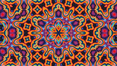 Tasarım için renkli dalgalı çizgilerden soyut desenli parlak çok renkli arkaplan