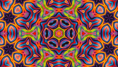 Tasarım için renkli dalgalı çizgilerden soyut desenli parlak çok renkli arkaplan