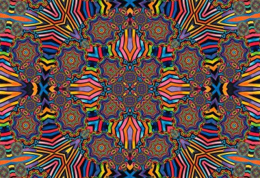 Tasarım için parlak soyut renk desenli kaleydoskopik arkaplan