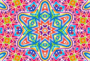 Tasarım için soyut desenli parlak kaleydoskopik arkaplan