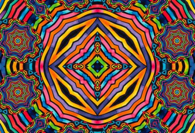 Tasarım için çizgilerden soyut renkli desenlere sahip parlak arkaplan