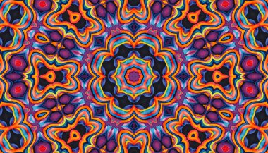 Tasarım için renkli dalgalı çizgilerden soyut desenli parlak çok renkli arkaplan