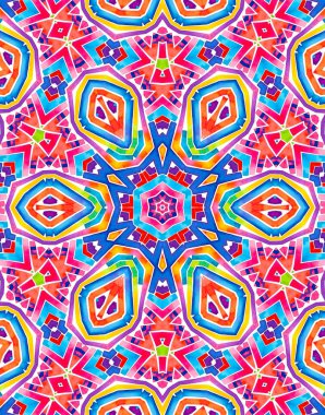 Tasarım için parlak soyut renk desenli kaleydoskopik arkaplan