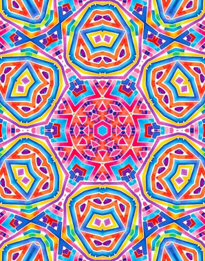 Tasarım için parlak soyut renk desenli kaleydoskopik arkaplan