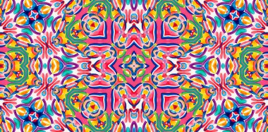 Tasarım için parlak soyut renk desenli kaleydoskopik arkaplan