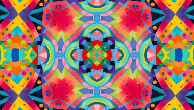 Parlak renkli soyut kaleydoskopik desen, tasarım için arkaplan
