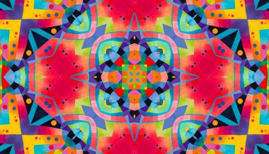 Parlak renkli soyut kaleydoskopik desen, tasarım için arkaplan